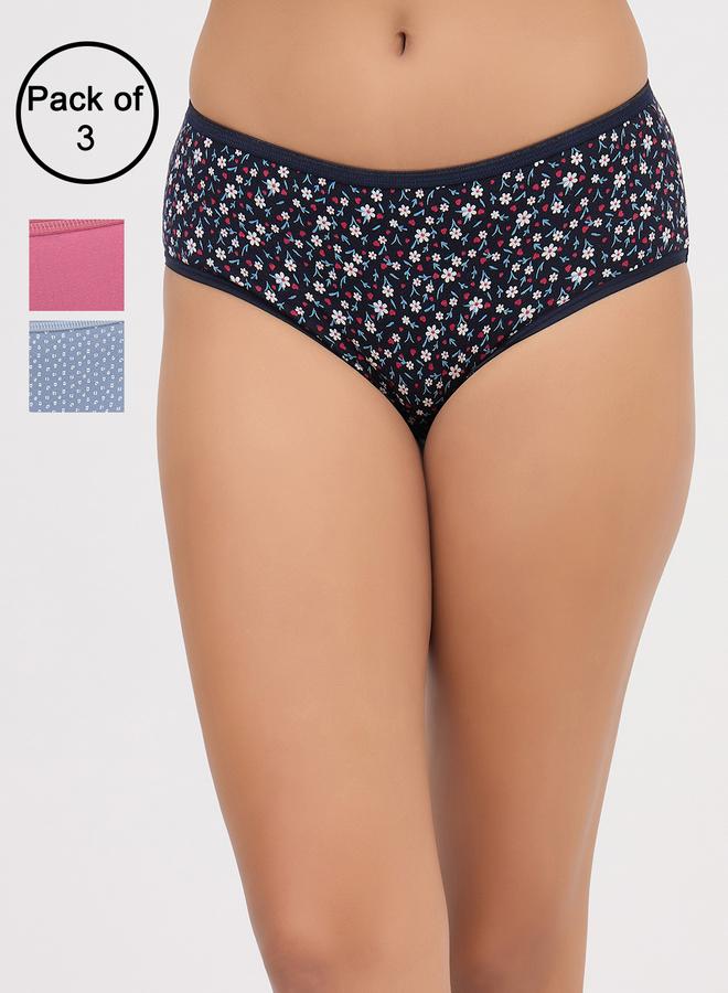 Clovia Pack of 3 - Mid Waist Hipster Panties - Cotton - Image 1